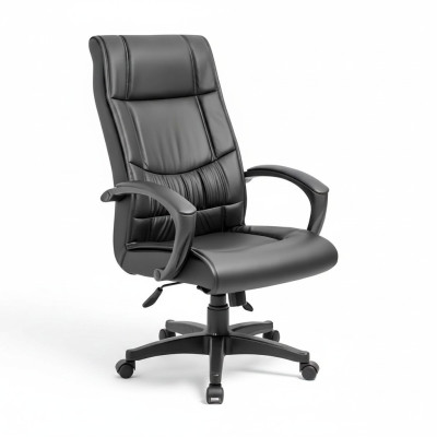 Poltrone da ufficio nere di lusso, sedie imbottite, mobili di design, sedia girevole da ufficio.