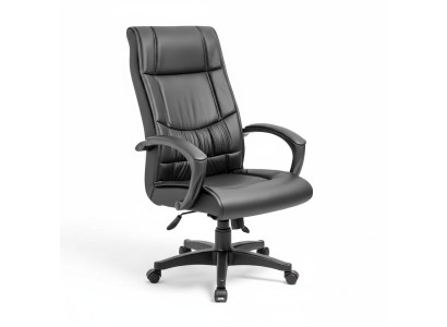 Poltrone da ufficio nere di lusso, sedie imbottite, mobili di design, sedia girevole da ufficio.