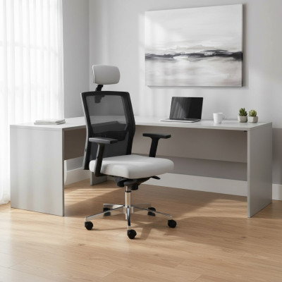 Sedia da ufficio grigia Sedia da scrivania Girevole Sedia da ufficio per computer con design in rete Sedia da ufficio