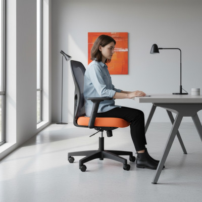 Bürostühle Arancione Sedia da scrivania Sedia girevole Sedia direzionale in rete Design della sedia da ufficio