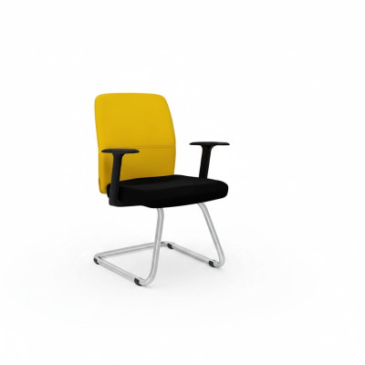 Moderni sedie imbottite di lusso gialle, mobili da designer in tessuto, poltrona nuova.