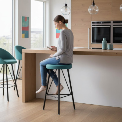 Sedia da pranzo di lusso rotonda blu sedie design poltrona arredamento tessuto nuovo  Sedia da pranzo di lusso tonda blu poltrona design arredamento tessuto nuovo
