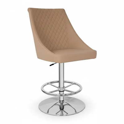 Moderni sgabelli da bar di design di alta qualità beige in ecopelle, mobili di lusso nuovi.