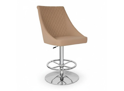 Moderni sgabelli da bar di design di alta qualità beige in ecopelle, mobili di lusso nuovi.