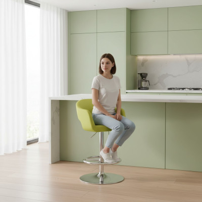 Sgabello da bar, sgabello, tessuto verde, design, sgabelli da bar, sgabelli, sedie, nuovi.   Sgabello da bar, sgabello, tessuto verde, design, sgabelli da bar, sgabelli, sedie, nuovi.