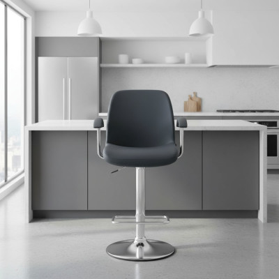 Grigio moderno sedia da designer sgabello da bar in metallo elegante mobili di lusso sgabello