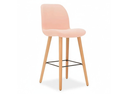 Sedia rosa moderna, sgabello da bar design in legno elegante, arredamento di lusso, sgabello nuovo.
