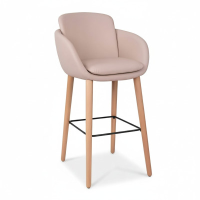 Sgabello da bar beige in similpelle - design sgabello hocker