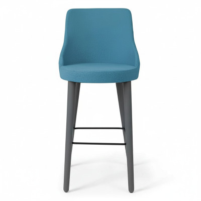 Elegante sgabello da bar sedia di design sedia di legno sedia da pranzo sgabello bar blu nuovo