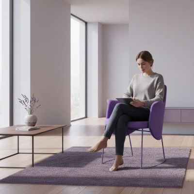 Sedia da pranzo sedia sedia da cucina poltrona luogo sedile tessuto moderno legno viola La sedia da pranzo è una sedia da cucina con un sedile in tessuto moderno in legno viola.