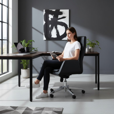 Sedia in legno marrone di design, singola poltrona da pranzo di lusso, mobili monoposto.