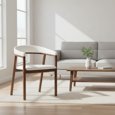 Sedia da pranzo Sedia in legno bianco Moderno poltroncina con braccioli.   Sedia da pranzo Sedia in legno bianco Poltroncina moderna con braccioli.