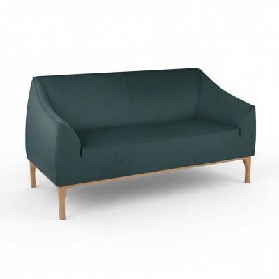 Divano verde design a tre posti di alta qualità in tessuto.