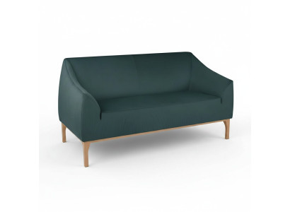 Divano verde design a tre posti di alta qualità in tessuto.