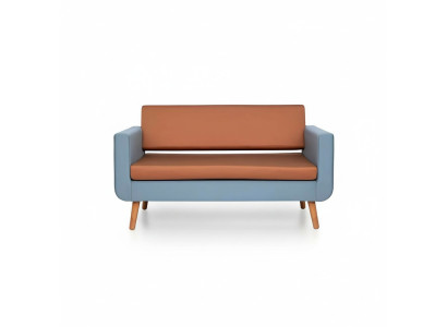 Divano grigio-arancione di lusso a 3 posti, divano design per soggiorno, imbottito a 3 posti.