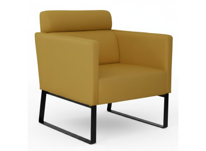 Sedia lounge relax marrone in tessuto da una persona di lusso.