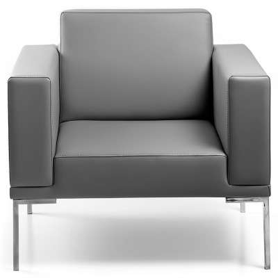 Sedia grigia per la TV, poltrona design, poltrona reclinabile, relax, singola.