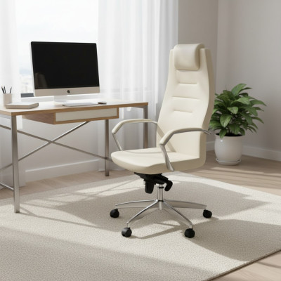 Sedia bianca Sedia di design Sedia da ufficio Sedia girevole Sedia direzionale Poltrona singola