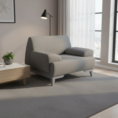 Sedia da designer grigia Moderno soggiorno Poltrona relax imbottita monoposto