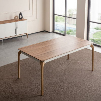 Tavolo da pranzo di lusso Tavolo da pranzo Angolo pranzo Tavolo da pranzo Moderno Legno Marrone