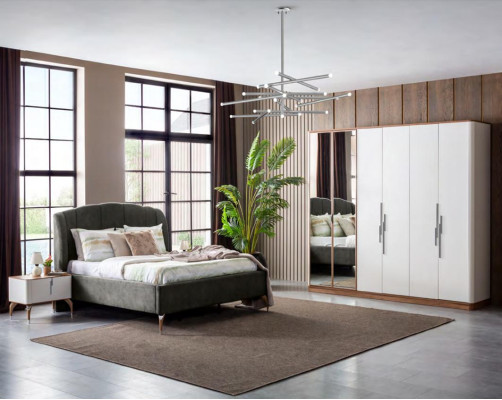 Camera da letto di lusso Comodino Tavolino Design Moderno Nuovo Bianco Legno