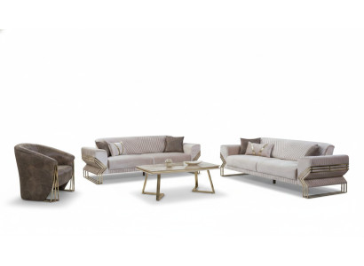 Divano componibile design 3+3+1 posti Moderno set completo di divani Nuovo