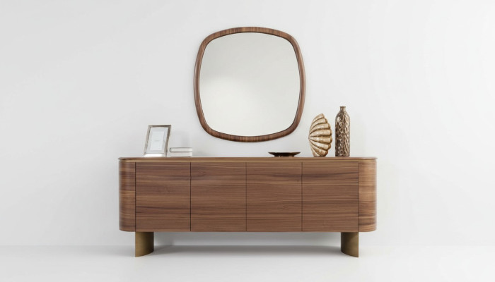 Mobile moderno marrone 4 ante credenza design specchio