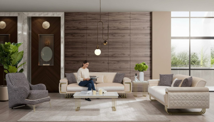 Soggiorno di design Set di lusso Tre posti Tavolino Tavolino da salotto