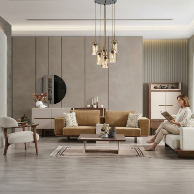 Set di lussuoso divano divano set divani 4 3 1 posti tessuto 3 pezzi moderno