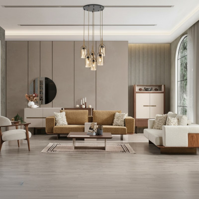 Set di lussuoso divano divano set divani 4 3 1 posti tessuto 3 pezzi moderno