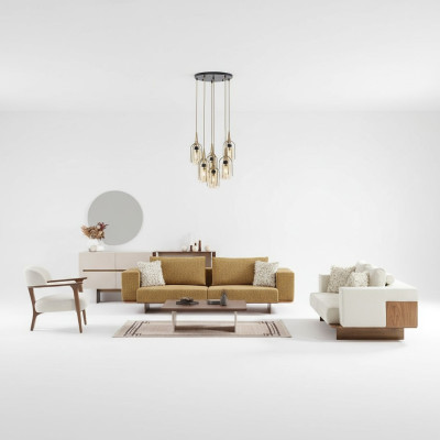 Set di lussuoso divano divano set divani 4 3 1 posti tessuto 3 pezzi moderno