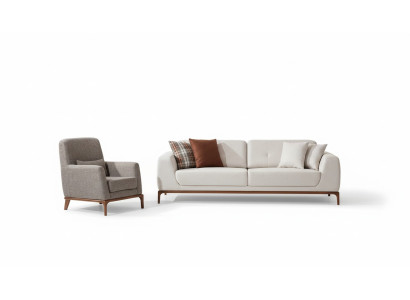 Set di divani di lusso bianchi divano 3 posti poltrona in tessuto moderno moderno nuovo