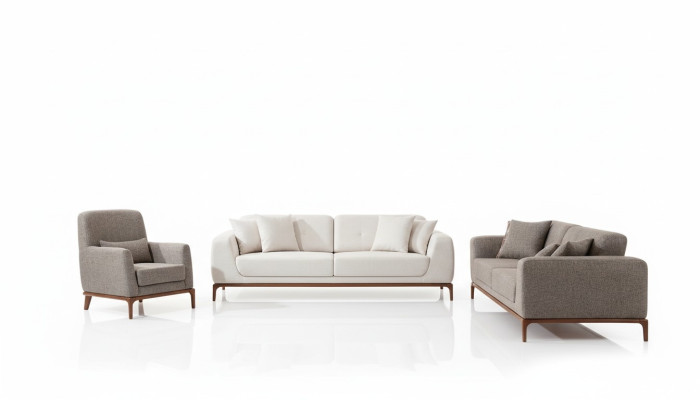 Sofà Set di lusso con 2 divani 3 posti e 1 posto moderni, set moderno da 3 pezzi.