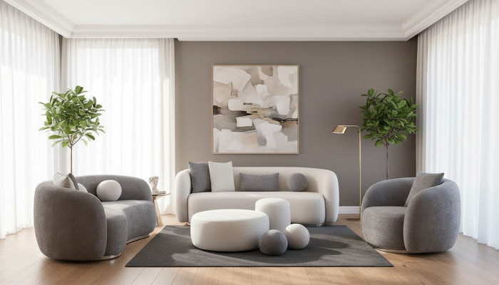 Divano componibile 4 3 1 posti soggiorno completo Set divani moderni con pouf
