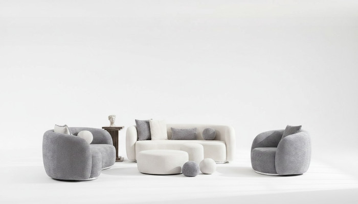 Divano componibile 4 3 1 posti soggiorno completo Set divani moderni con pouf