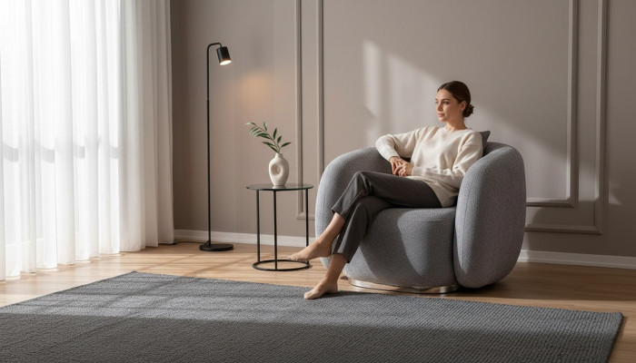 Poltrona Design Divano Sofa Sedile Tessile Lounge Club Imbottito Lusso Seduta Relax