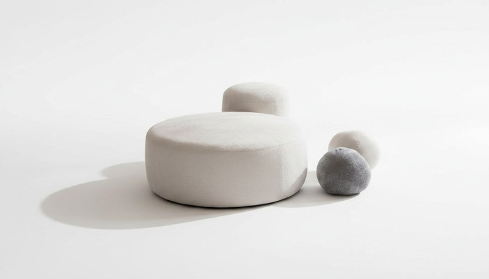 Bianco lusso pouf imbottito pouf rotondo arredamento sedute design elegante mobili