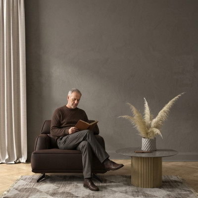 Designer Sedia marrone Imbottita Poltrone Lounge Monoposto Mobili da soggiorno