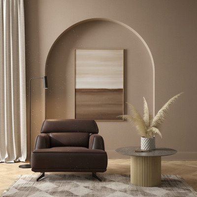 Designer Sedia marrone Imbottita Poltrone Lounge Monoposto Mobili da soggiorno