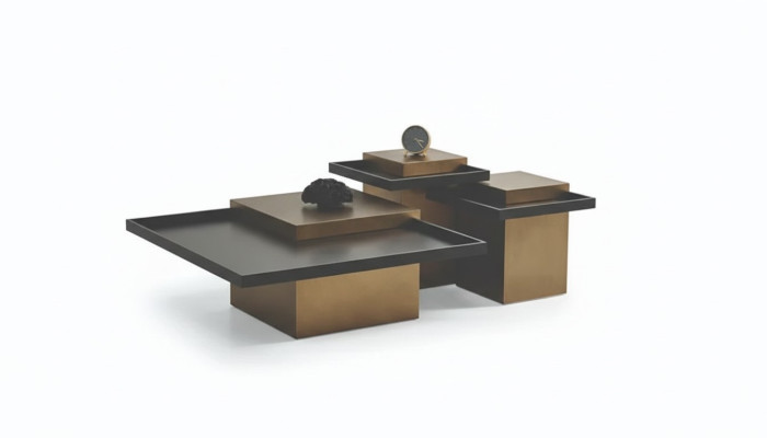 Set di tavolini moderni per il soggiorno, mobili di lusso in legno 3 pezzi