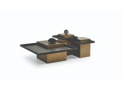 Set di tavolini moderni per il soggiorno, mobili di lusso in legno 3 pezzi