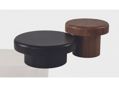 Set di tavoli rotondi di design marrone e nero, tavolino da caffè per il soggiorno, nuovo