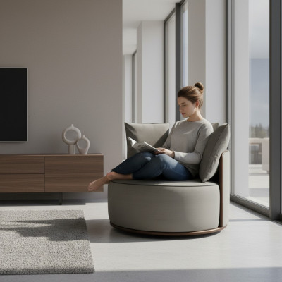 Design divano moderno poltrona poltrona di lusso in tessuto lounge imbottito nuovo