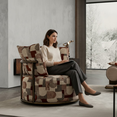 Moderno poltrona multifunzionale design divano posti a sedere lusso relax tessuto lounge imbottito