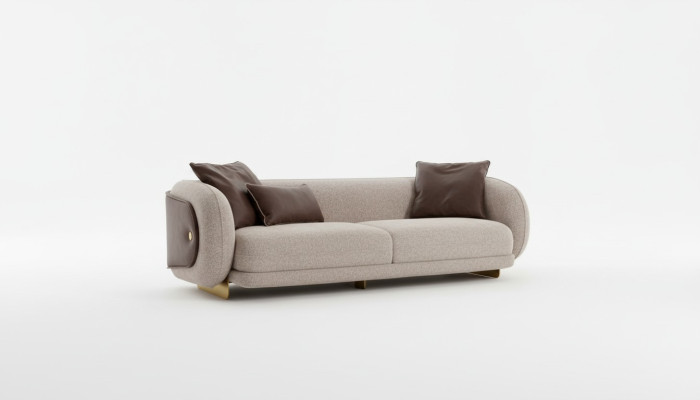 Divano in tessuto da soggiorno 4 posti mobili di lusso design poltrona lounge nuovo