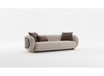 Divano in tessuto da soggiorno 4 posti mobili di lusso design poltrona lounge nuovo