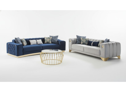 Divano 4 3 posti Design Divano imbottito Divani Moderni Gruppo Set nuovo