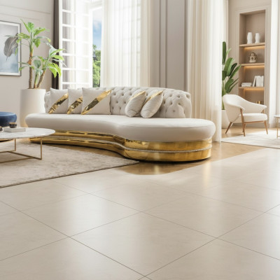 Sofà Chesterfield bianco semicircolare designer 2 pezzi 3 posti eleganti couch.