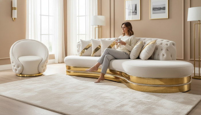 Elegante set di divani Chesterfield design per soggiorno con divano a 3 posti.