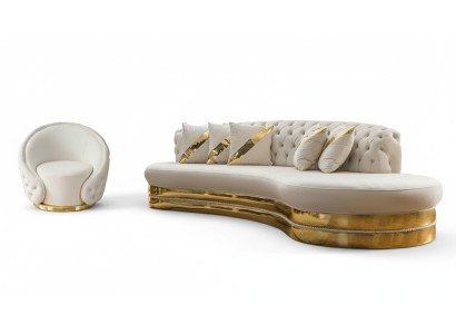 Elegante set di divani Chesterfield design per soggiorno con divano a 3 posti.